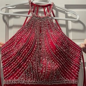RED SPARKLY PROM DRESS
